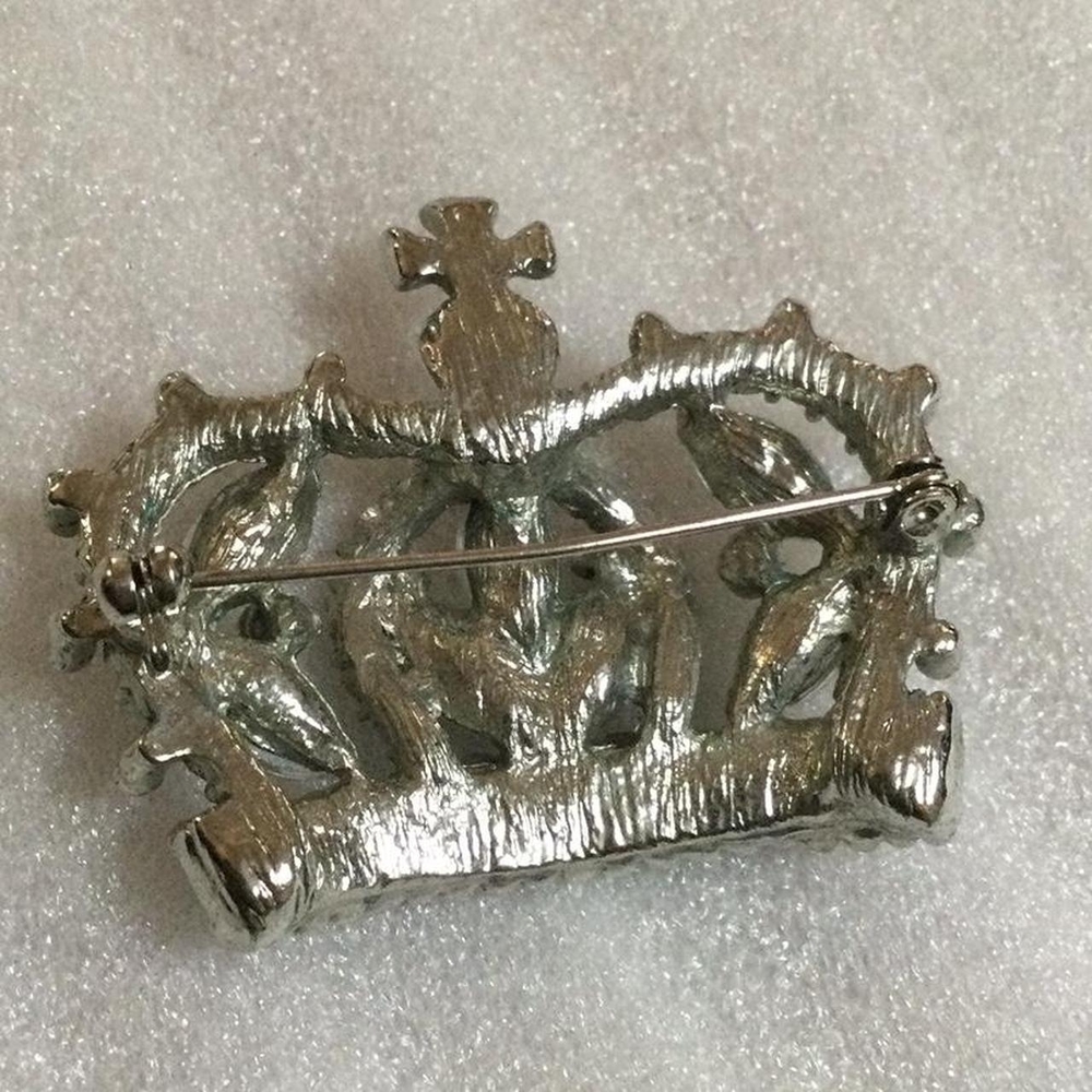 Rhinestone Crown Brooch - Picture 3 of 3